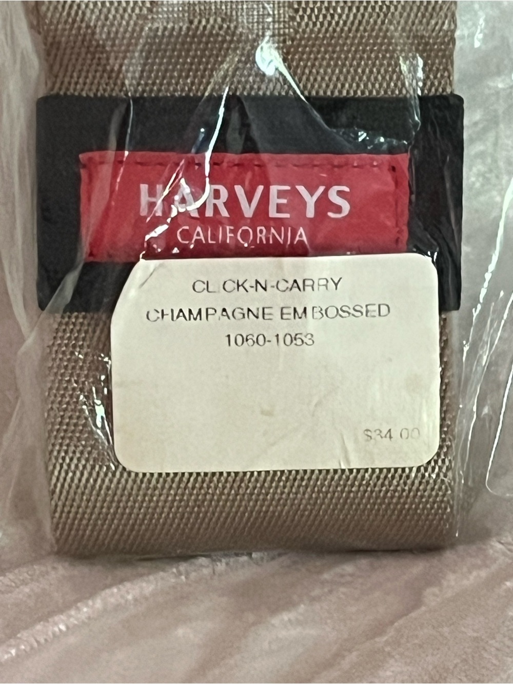 NWT Harveys Click N Carry Champagne Embossed - Picture 3 of 8